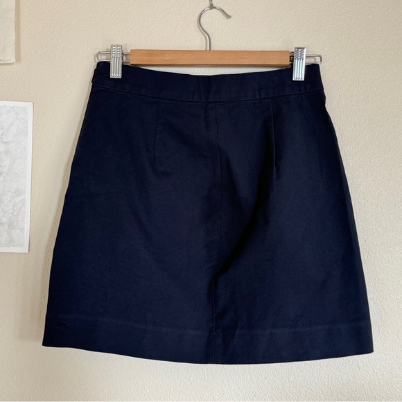 Everlane Almost Mini A-Line Skirt Navy 2 EUC Stretch - Picture 7 of 12